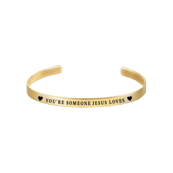 Gold Jesus Loves You Bracelet