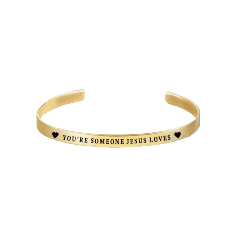 Gold Jesus Loves You Bracelet