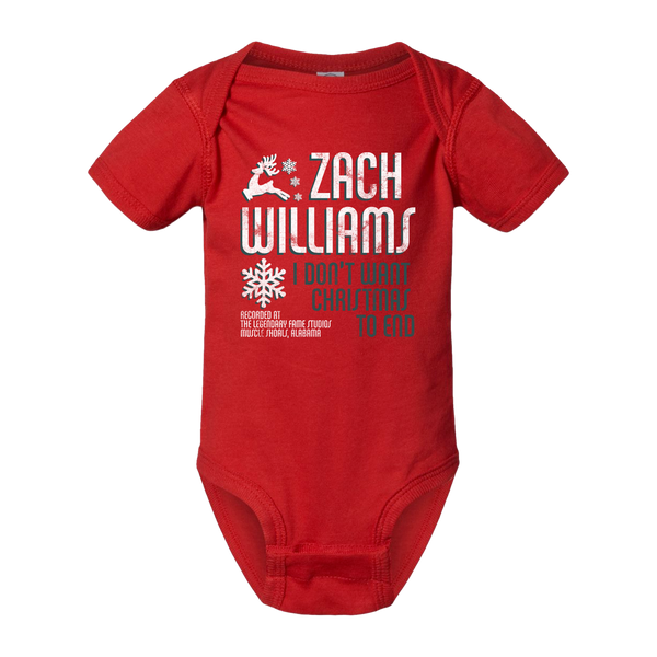I Don't Want Christmas to End Red Baby Onesie